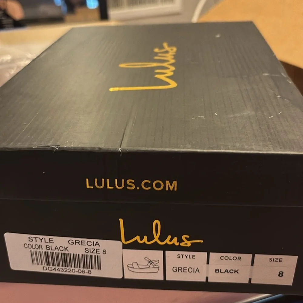 Lulu’s Black “Grecia” Platform Sandals